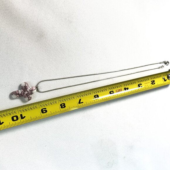 New, Murano Glass Cross Religious Pendant on Silver Chain Necklace 18” Blue - Picture 2 of 6